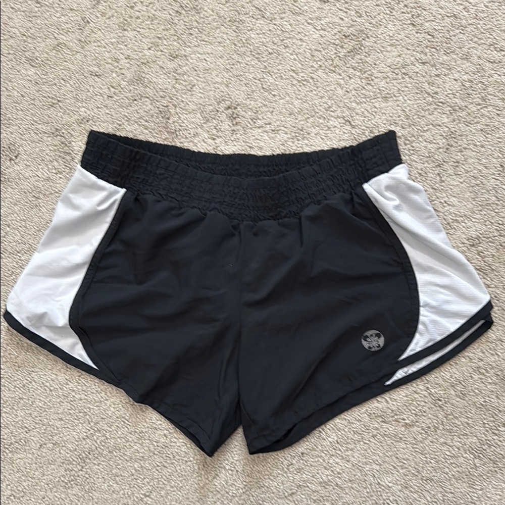 Women's Black and White Athletic Shorts